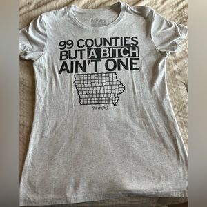 Raygun Iowa 99 Counties light grey women’s t shirt